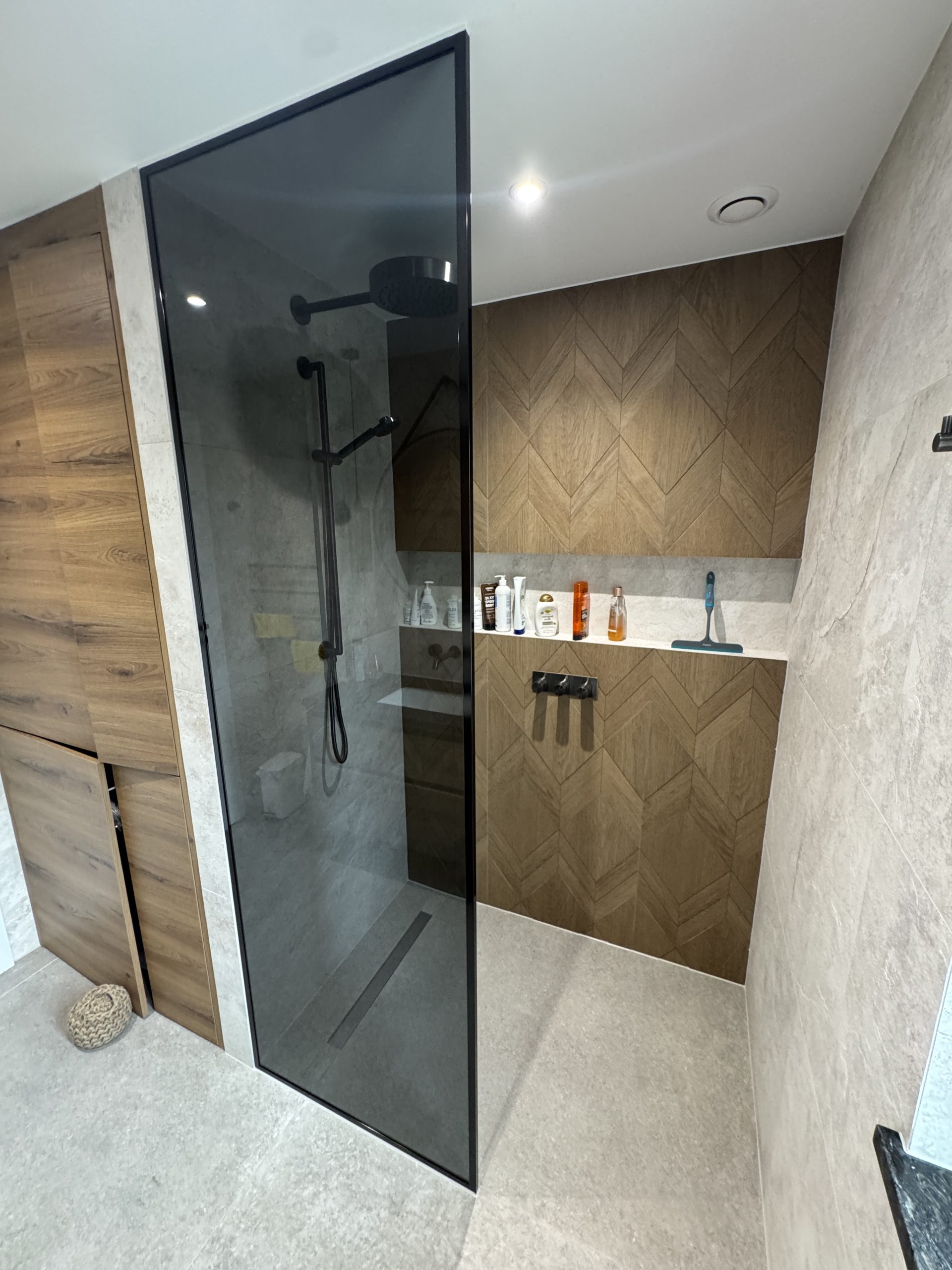 Bepsoke Grey Tinted glass Shower screen Cambridge