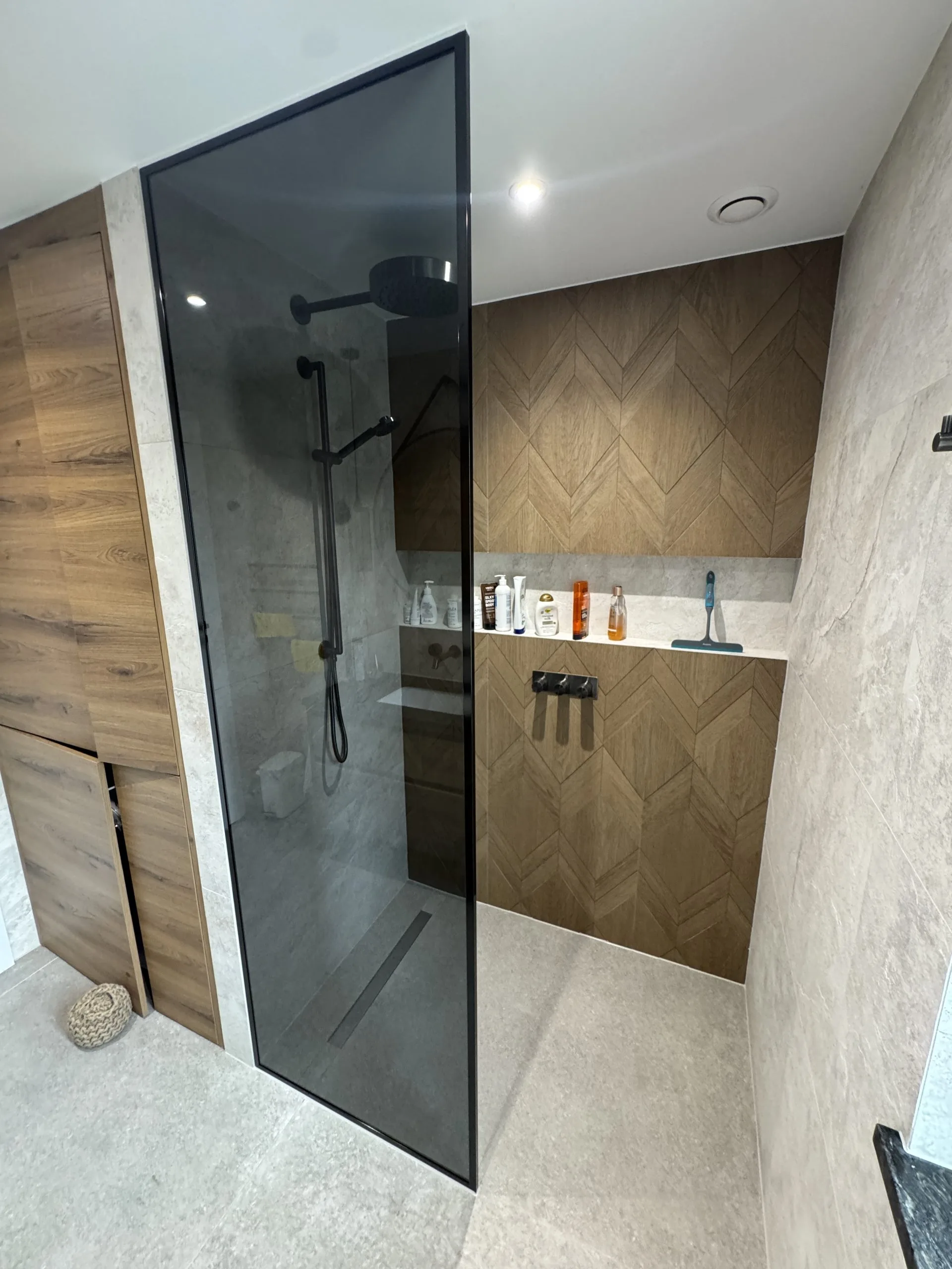 Bepsoke Grey Tinted glass Shower screen Cambridge