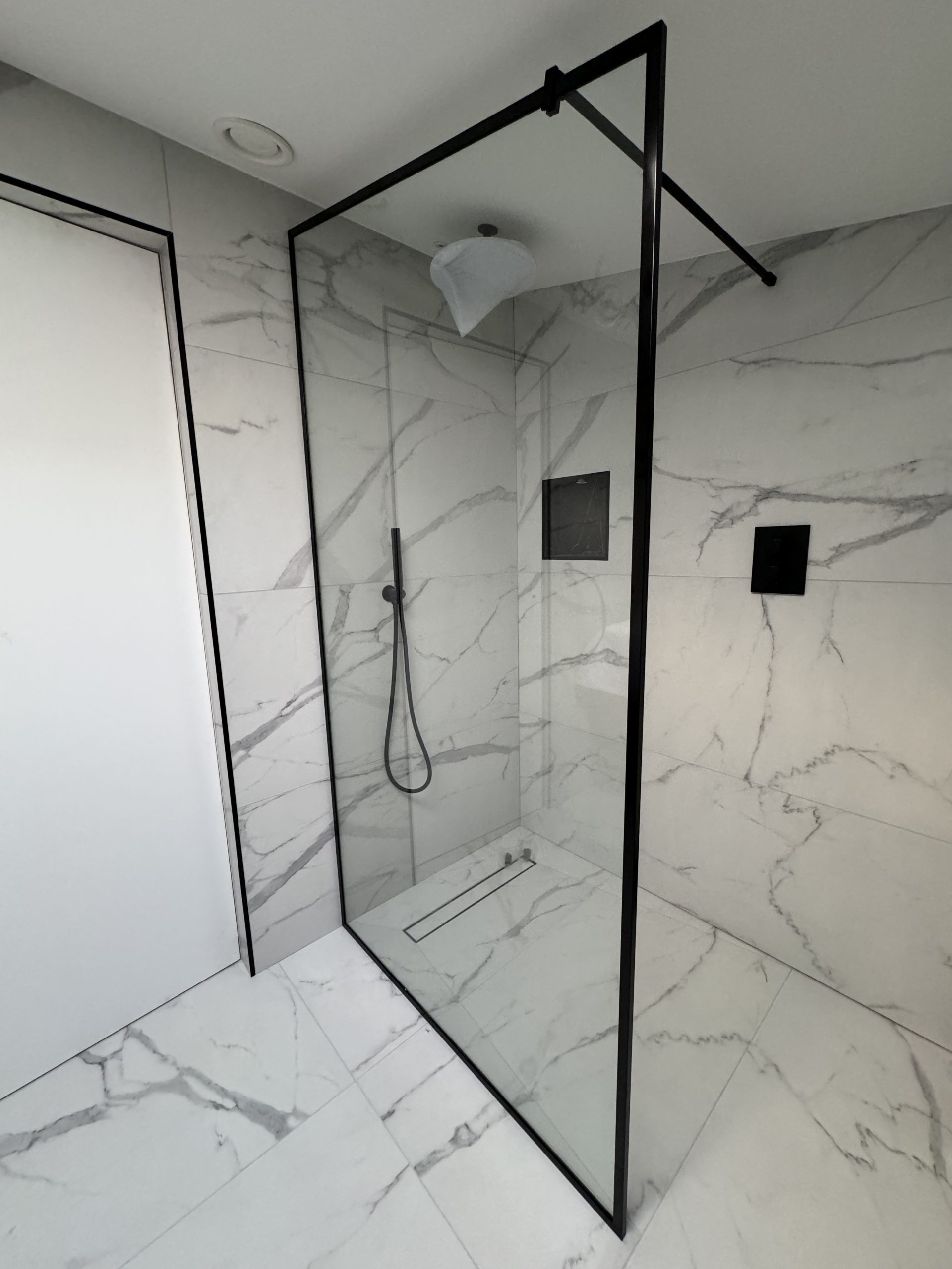 Bespoke Black hardware and glass Showers Cambridgeshire