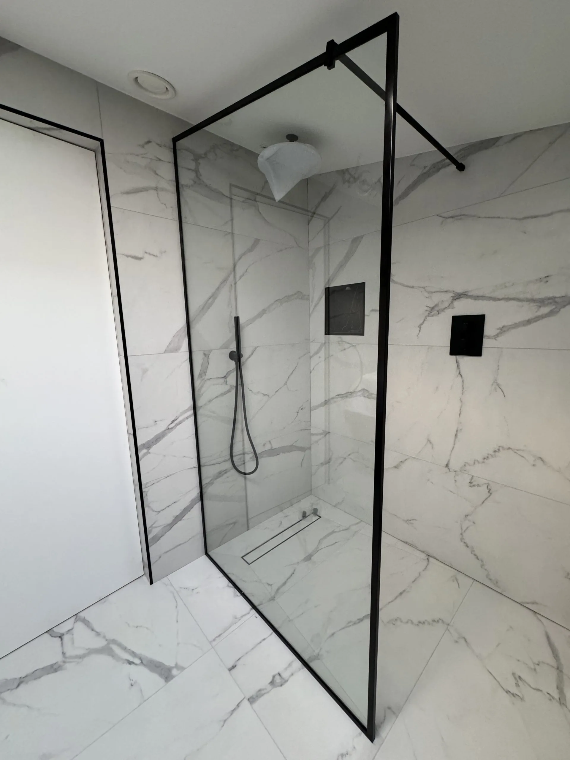 Bespoke Black hardware and glass Showers Cambridgeshire