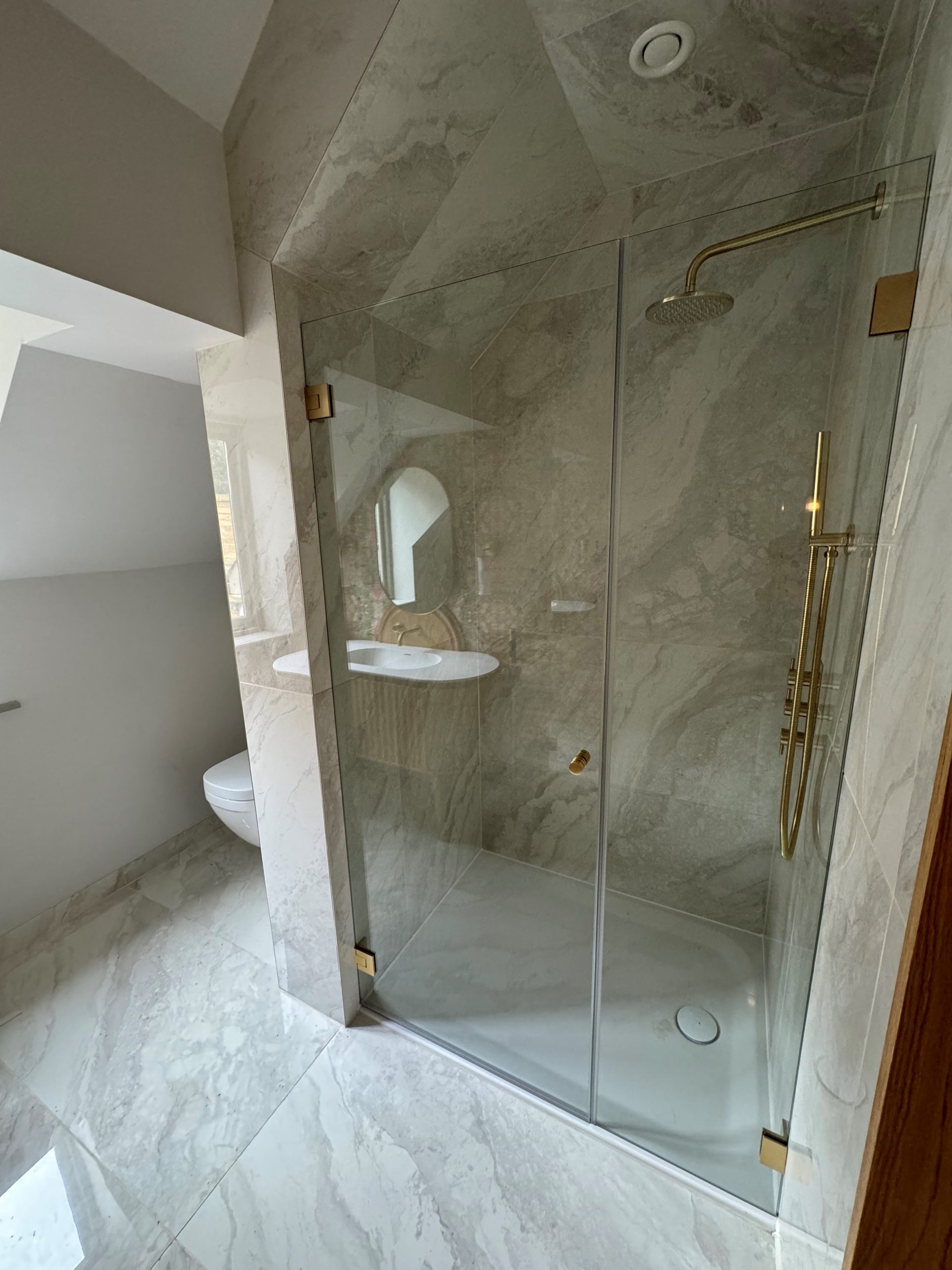 Brass & Glass Shower enclosure Cambridge