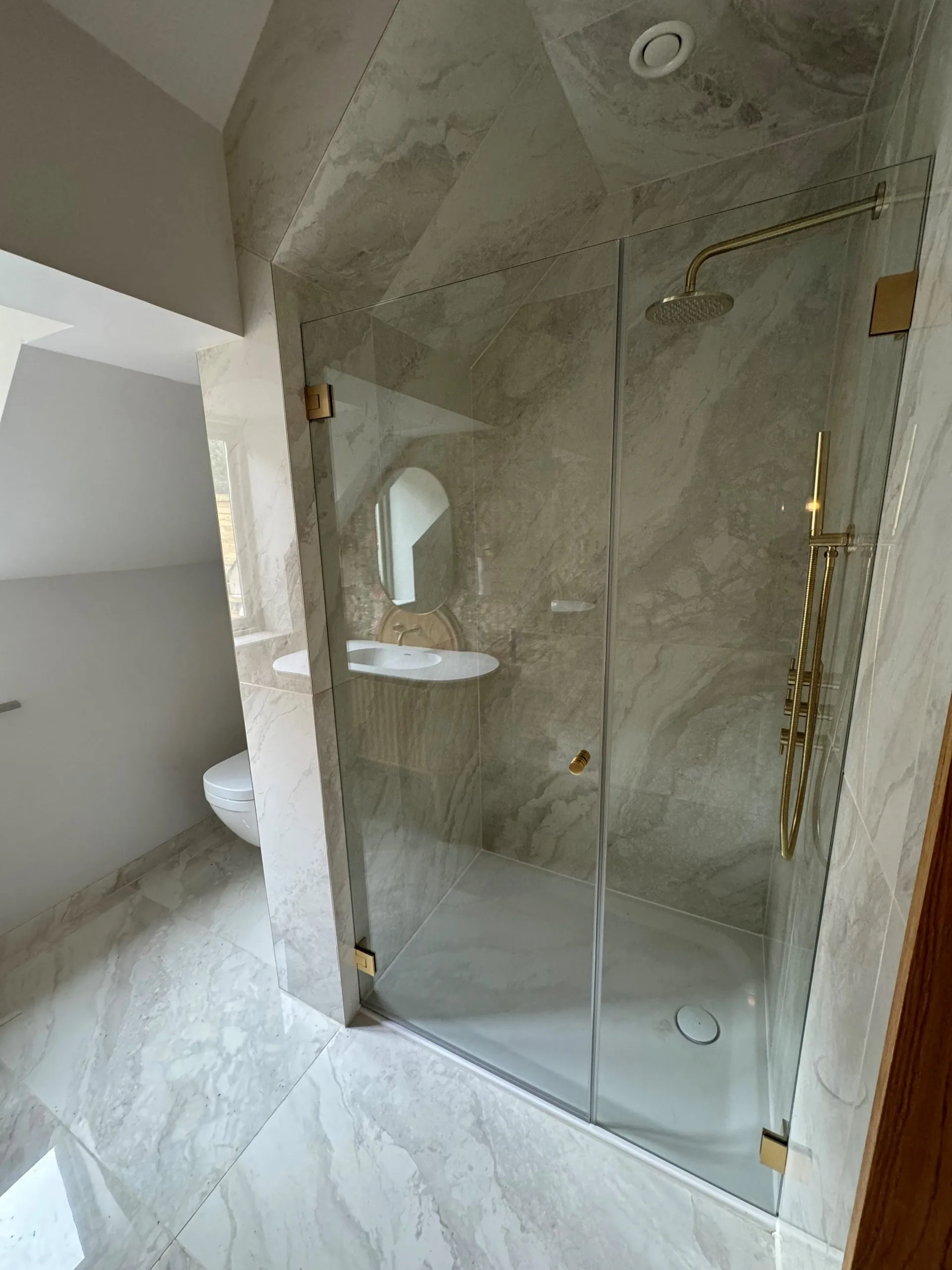 Brass & Glass Shower enclosure Cambridge
