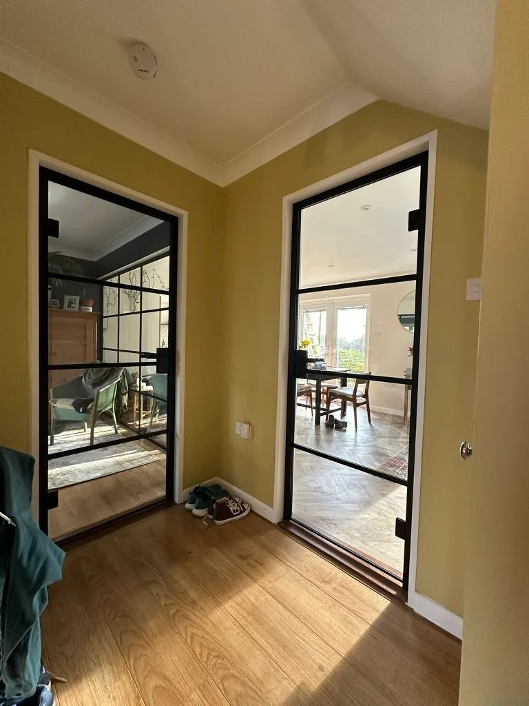 Glass Door black frame Ely