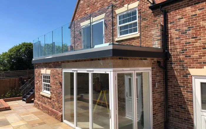 External Glass Balcony to home in Cambridge