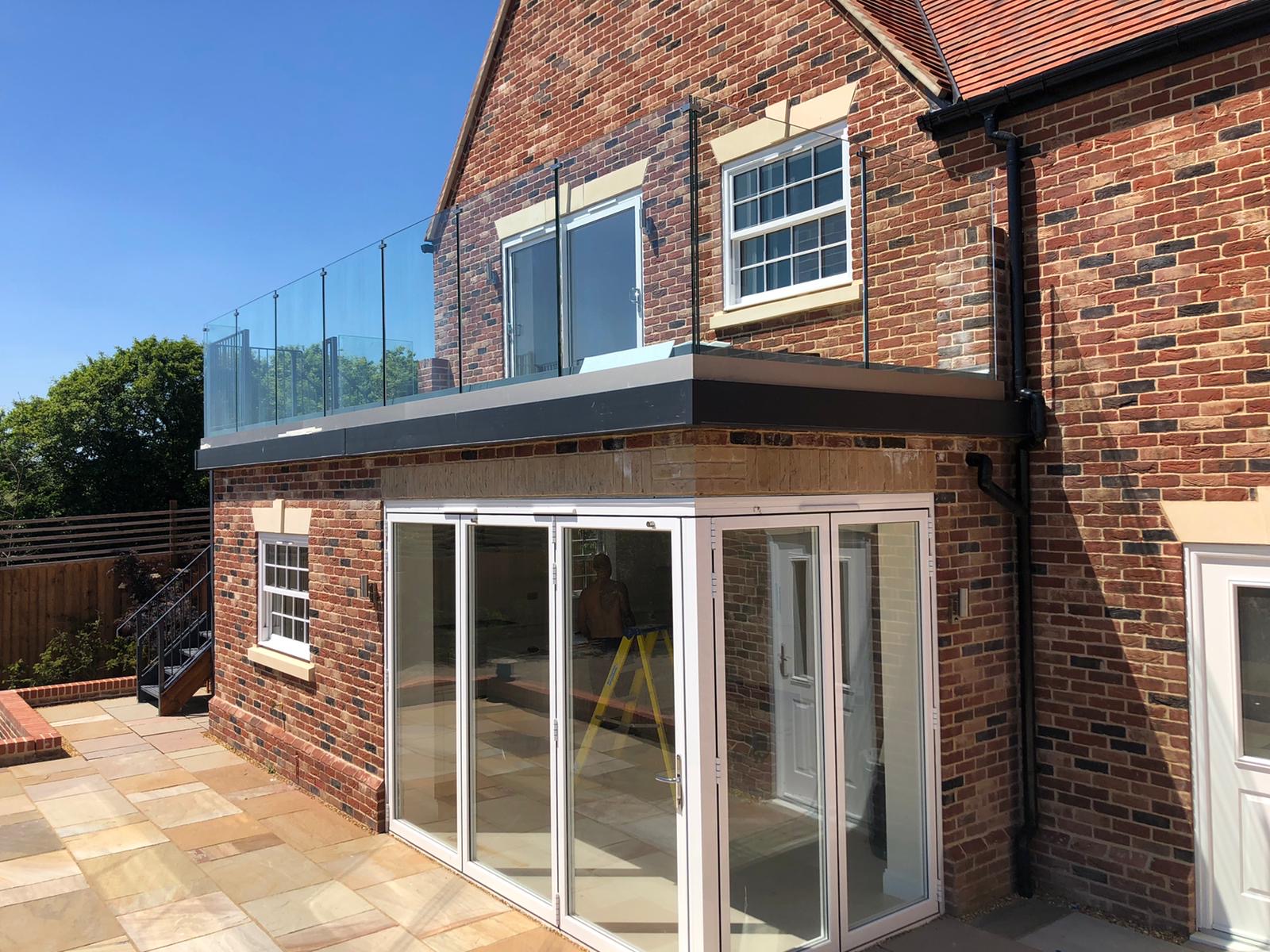 External Glass Balcony to home in Cambridge