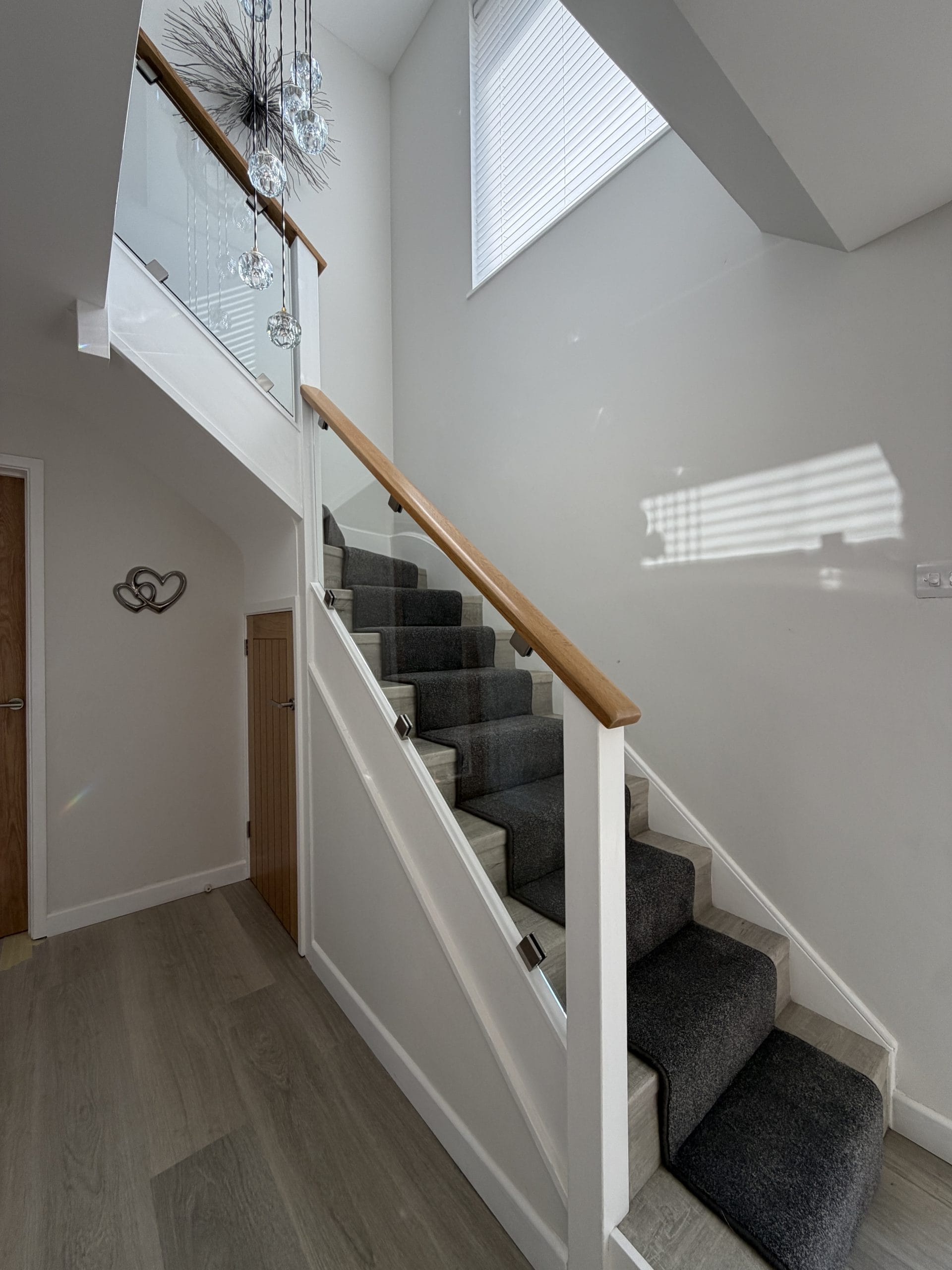 Glass Balustrade Staircase in home in Huntingdon