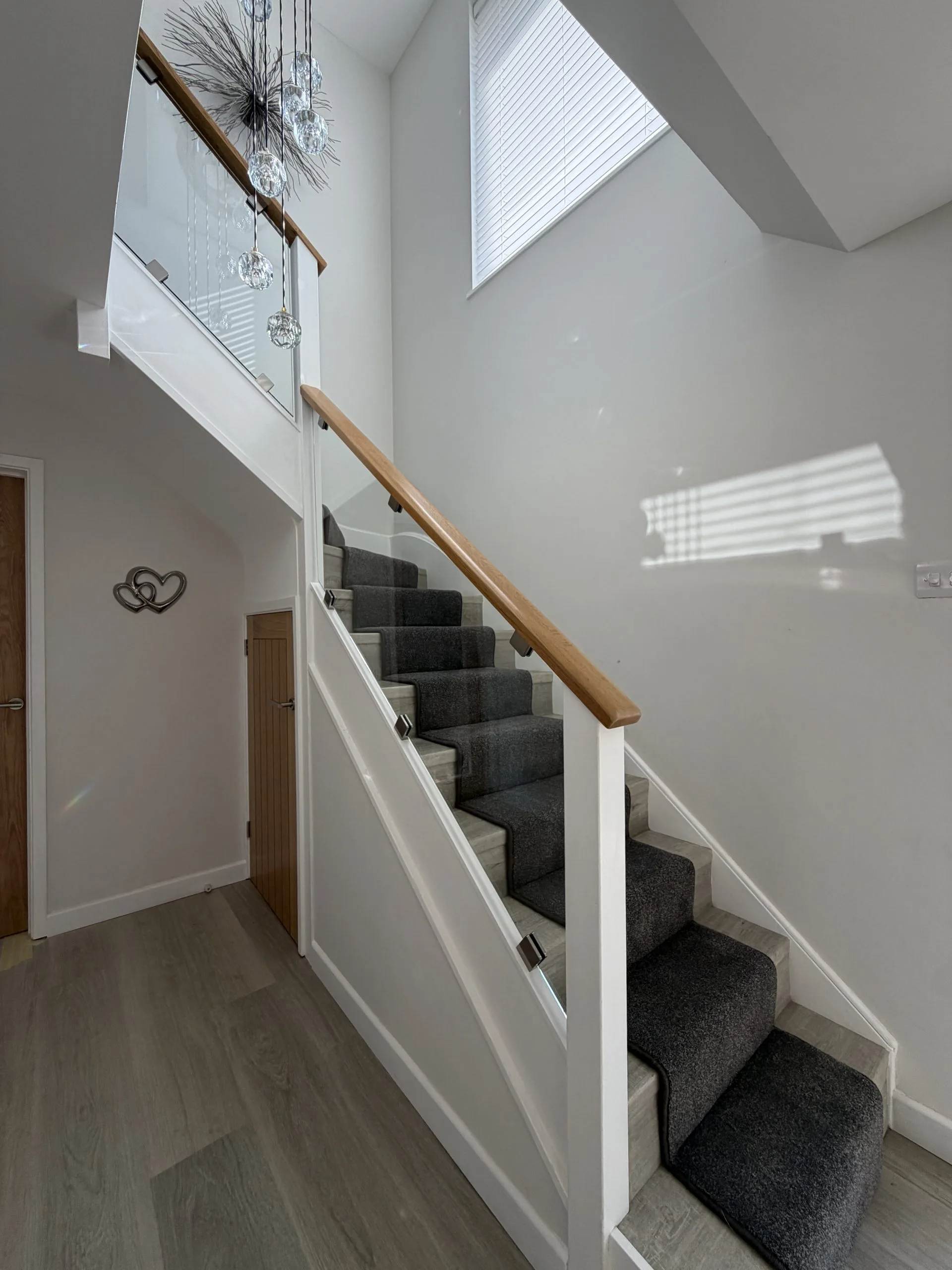 Glass Balustrade Staircase in home in Huntingdon